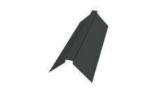 Планка конька плоского 175х50х175 0,45 Drap ST RAL 7016 антрацитово-серый (2м)