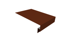 Планка околооконная сложная 300х50х18 (j-фаска) 0,45 PE с пленкой RAL 3009 оксидно-красный (2м)