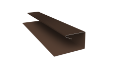 Планка П-образная завершающая сложная Корабельная Доска Grand Line 0,45 PE-Double с пленкой RAL 8017 шоколад (2м)