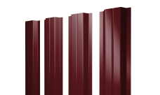 Штакетник П-образный A с прямым резом Grand Line 0,45 Drap TR RAL 3005 красное вино