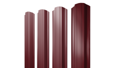 Штакетник Прямоугольный фигурный 0,45 PE RAL 3005 красное вино