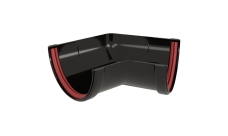 Угол желоба 135 град.Классика 120 ПВХ Grand Line черный (RAL 9005)