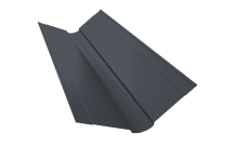 Планка ендовы верхней фигурной 150х150 Grand Line 0,5 Velur X RAL 7024 мокрый асфальт (2м)