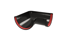 Угол желоба 90 град.Классика 120 ПВХ Grand Line черный (RAL 9005)