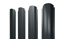 Штакетник П-образный A фигурный Grand Line 0,45 PE RAL 7016 антрацитово-серый