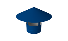 Дымник на трубу круглый d150 0,5 Satin с пленкой RAL 5005 сигнальный синий