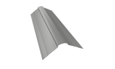 Планка конька фигурного 100x100 0,5 Satin с пленкой RAL 9006 бело-алюминиевый (2м)