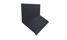 Планка примыкание верхнее к стене фальц Grand Line 150х130х20 0,45 Drap-double TX RAL 7024 мокрый асфальт (2м)