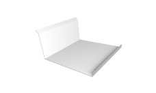 Планка примыкания нижняя 20х122х260х15 Grand Line 0,5 Satin с пленкой RAL 9003 сигнальный белый (2м)