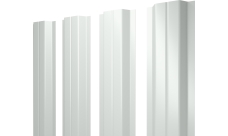 Штакетник П-образный A с прямым резом Grand Line 0,45 PE RAL 9003 сигнальный белый