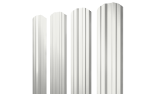 Штакетник Твин фигурный Grand Line 0,45 Драп RAL 9003 сигнальный белый