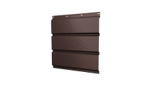 Софит металлический Grand Line центральная перфорация 0,5 Satin Matt TX с пленкой RAL 8017 шоколад