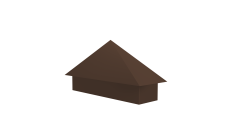 Колпак на полустолб для С8,С10 0,45 PE с пленкой RAL 8017 шоколад