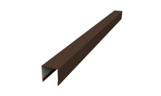 Планка вертикальная лицевая для горизонтального монтажа штакетника Grand Line 0,5 PurLite Matt RAL 8017 шоколад (2,5м)