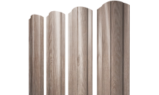 Штакетник Круглый фигурный Grand Line 0,45 Принт Элит Беленый дуб TwinColor