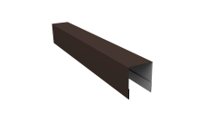 Планка боковая для забора из сайдинга Квадро Брус, Вертикаль Grand Line 0,5 PurLite Matt RR 32 темно-коричневый (2м)