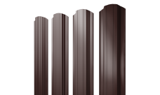 Штакетник Прямоугольный фигурный Grand Line 0,5 GreenCoat Pural BT RR 887 шоколадно-коричневый (RAL 8017 шоколад)