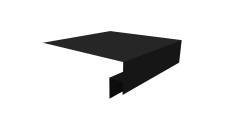 Планка околооконная сложная 200х50х18 (j-фаска) Grand Line 0,5 Velur X RAL 9005 черный (2м)