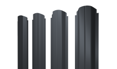 Штакетник П-образный A фигурный Grand Line 0,4 PE-Matt-Double RAL 7024 мокрый асфальт
