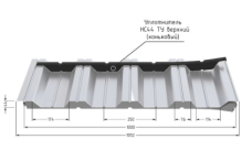 Уплотнитель проф. PE HC 44-ТУ (1м) коньковый шт
