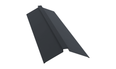 Планка конька плоского 150х40х150 Grand Line 0,45 Drap TR lite RAL 7024 мокрый асфальт (2м)