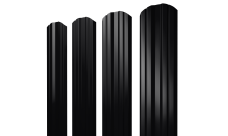 Штакетник Твин фигурный Grand Line 0,45 PE RAL 9005 черный