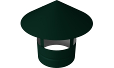 Дымник на трубу круглый d80 0,5 Satin с пленкой RAL 6005 зеленый мох