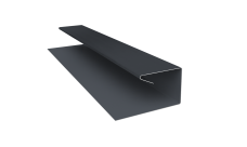 Планка П-образная завершающая сложная (КД) 0,45 Drap TwinColor RAL 7024 мокрый асфальт (2м)