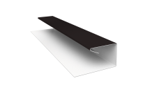 Планка П-образная завершающая сложная Корабельная Доска Grand Line 0,45 Drap RAL 9005 черный (2м)