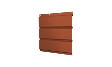 Софит металлический Grand Line центральная перфорация 0,5 Satin Matt TX с пленкой RAL 8004 терракота