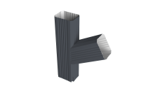 Тройник прямоугольный левый Vortex Lite PE RAL 7024 мокрый асфальт