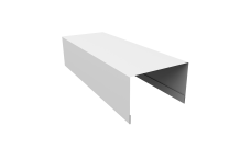 Крышка для забора из сайдинга Квадро Брус, Корабельная Доска, ЭкоБрус new Grand Line 0,45 PE RAL 9003 сигнальный белый (2,5м)