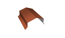 Парапетная крышка угольная 125мм Grand Line 0,5 Satin с пленкой RAL 8004 терракота (3м)