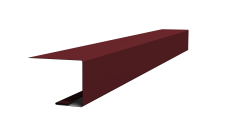 Планка завершающая фальц 0,5 Satin с пленкой RAL 3005 красное вино (2м)