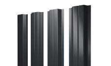 Штакетник П-образный A с прямым резом 0,45 PE-Double RAL 7016 антрацитово-серый