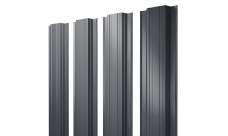 Штакетник Прямоугольный с прямым резом Grand Line 0,5 Atlas X RAL 7024 мокрый асфальт