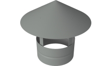 Дымник на трубу круглый d110 0,5 Satin с пленкой RAL 9006 бело-алюминиевый