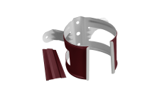 Хомут трубы металлический на дерево Grand Line ПВХ бордо (RAL 3005)