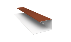 Планка П-образная завершающая сложная (КД) 0,5 Satin с пленкой RAL 8004 терракота (2м)