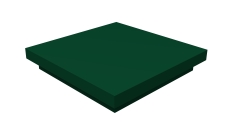 Колпак на столб плоский 390х390мм 0,45 PE с пленкой RAL 6005 зеленый мох