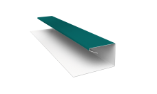 Планка П-образная завершающая сложная (КД) 0,45 PE с пленкой RAL 5021 водная синь (2м)