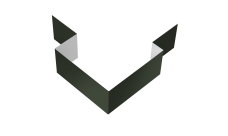 Угол внешний асимметричный фибросайдинга 0,5 Satin Matt TX RAL 6020 хромовая зелень (3м)