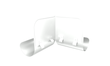 Ограничитель перелива угловой Grand Line PU 125/90 RAL 9003 сигнальный белый