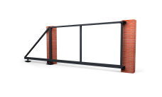 Ворота откатные Жалюзи крепление к кирпичному столбу 2,0х4,5 RAL 7024