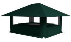 Дымник на трубу 520х390мм 0,5 Satin Matt с пленкой RAL 6005 зеленый мох