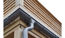 Угол желоба внешний Grand Line PU 90 гр 150 мм RAL 7024 мокрый асфальт